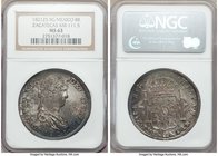 Zacatecas. Ferdinand VII 8 Reales 1821 Zs-RG MS63 NGC, Zacatecas mint, KM111.5. Visually unique and enticing, featuring variegated charcoal tones that...