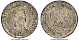 Augustin I Iturbide 1/2 Real 1823 Mo-JM MS65 PCGS, Mexico City mint, KM301. A sharply struck gem displaying pinpoint definition in every facet of the ...