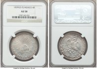 Republic 4 Reales 1839 Go-PJ AU58 NGC, Guanajuato mint, KM375.4. An elegant type with a more rounded cap and somewhat more heraldic eagle, some light ...
