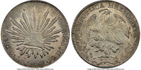 Republic 8 Reales 1834 Mo-ML MS63 NGC, Mexico City mint, KM377.10, DP-Mo14. A choice example of this earlier date offering satiny luster and sound sur...