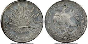 Republic 8 Reales 1834 Zs-OM MS61 NGC, Zacatecas mint, KM377.13, DP-Zs14. Dressed in light silvery tone with underlying reflectivity evident. 

HID098...