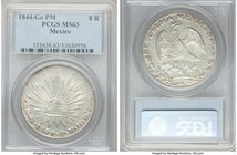 Republic 8 Reales 1844 Go-PM MS63 PCGS, Guanajuato mint, KM377.8, DP-Go27. A luminous representative displaying watery argent luster. 

HID09801242017