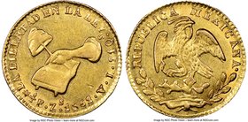 Republic gold 1/2 Escudo 1862/1 Zs-VL AU55 NGC, Zacatecas mint, KM378.6. 

HID09801242017