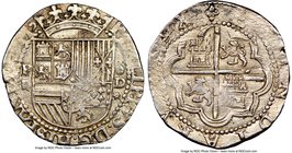 Philip II Cob 2 Reales ND (1577-1588) P-D AU58 NGC, Lima mint, KM9. 6.70gm. A superior example of this normally more circulated type. NGC has seen onl...