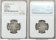 Caracas. Royalist And/Or Republican Imitation Cob 2 Reales (Macuquinas) "174" VF Details (Scratches) NGC, KM-C13.1. 5.00gm. A scarce and sought-after ...