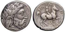 MACEDONIA Filippo II (359-336 a.C.) Tetradramma - Busto a d. - R/ Cavaliere a d. - AG (g 13,94) Poroso
MB+