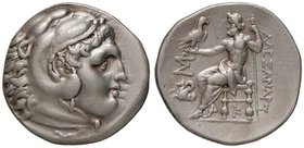 MACEDONIA Alessandro III (336-323 a.C.) Tetradramma (Lampsaco) Busto di Eracle a d. - R/ Zeus seduto a s. - cfr. Price 1455 AG (g 17,07)
BB+