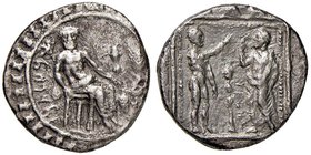 CILICIA Tarsos - Statere (378-362 a.C.) Baaltar seduto di fronte - R/ Datames e Ana stanti - S.von Aulock 5944 e segg. AG (g 9,81) Poroso
MB+