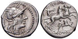 Domitia - Cn. Domitius - Denario (189-180 a.C.) Testa di Roma a d. - R/ Giove su quadriga a d. - B. 7; Cr. 285/1 AG (g 3,89)
BB