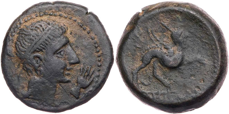 SPANIEN KELTIBERER
Kastilo / Castulo AE-Semis 133-116 v. Chr. Vs.: Jünglingskop...