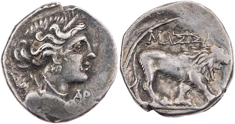 GALLIEN MASSALIA
 AR-Drachme 100-49 v. Chr. Vs.: Büste der Artemis mit Diadem u...
