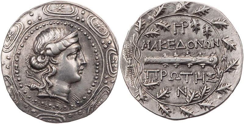 MAKEDONIEN, RÖMISCHES PROTEKTORAT
 AR-Tetradrachme 158-150 v. Chr. (Amphipolis ...
