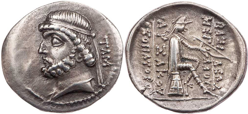 PARTHER, KÖNIGREICH DER ARSAKIDEN
Phraates II., 138-127 v. Chr. AR-Drachme Tamb...