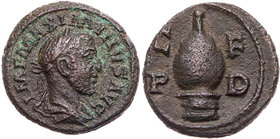 THRAKIEN DEULTUM
Maximinus I. Thrax, 235-238 n. Chr. AE-Semis Vs.: IMP MAXIMINVS AVG, gepanzerte und drapierte Büste mit Lorbeerkranz n. r., Rs.: C -...
