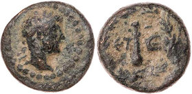 KAPPADOKIEN KAISAREIA / CAESAREA
Hadrianus, 117-138 n. Chr. AE-Chalkus 120/121 n. Chr. (= Jahr 5) Vs.: Kopf mit Lorbeerkranz n. r., Rs.: Keule zwisch...