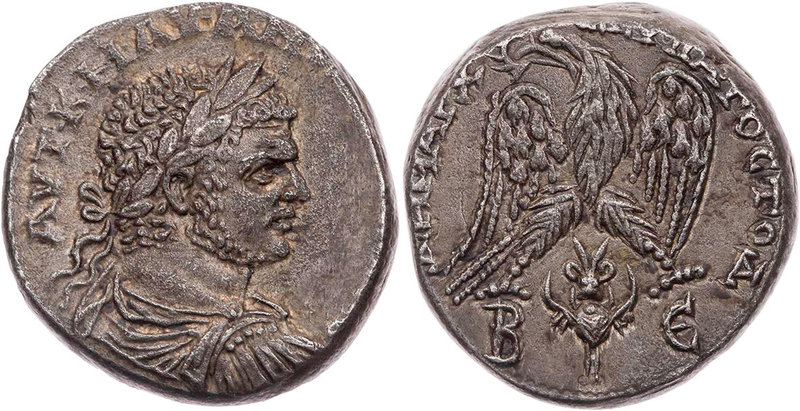 SYRIEN KYRRHESTIKE, BEROIA
Caracalla, 197-217 n. Chr. AR-Tetradrachme 215-217 n...