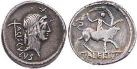 RÖMISCHE REPUBLIK
L. Valerius Acisculus, 45 v. Chr. AR-Denar Rom Vs.: ACISCVLVS, Kopf des Apollo mit Tänie n. r., dahinter Spitzhacke (acisculus), ob...
