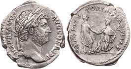 RÖMISCHE KAISERZEIT
Hadrianus, 117-138 n. Chr. AR-Denar 134-138 n. Chr. Rom Vs.: HADRIANVS AVG COS III P P, Kopf mit Lorbeerkranz n. r., Rs.: RESTITV...