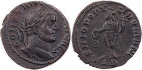RÖMISCHE KAISERZEIT
Constantius I. Chlorus als Caesar, 293-305 n. Chr. AE-Follis 297 n. Chr. Lugdunum, 2. Offizin Vs.: CONSTANT[IVS NO]B CAES, Kopf m...