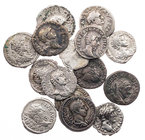 Lot, römische Münzen Denare der römischen Kaiserzeit, darunter Vespasianus, Hadrianus, Antoninus Pius, Lucius Verus, Septimius Severus (2), Caracalla ...
