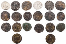 Lot, römische Münzen Antoniniane der Soldatenkaiserzeit, darunter Valerianus, Gallienus (3), Salonina, Victorinus, Claudius Gothicus, Quintillus, Nume...