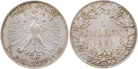 FRANKFURT STADT
 Gulden 1861 AKS 13; J. 33. vz