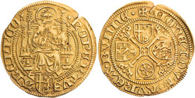 KÖLN ERZBISTUM
Ruprecht, Pfalzgraf bei Rhein, 1463-1480. Goldgulden o. J. (1469) Bonn Prägung im Rheinischen Münzverein (Vertrag von 1464), Vs.: Chri...