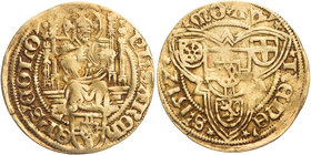KÖLN ERZBISTUM
Philipp II. von Daun-Oberstein, 1508-1515. Goldgulden 1512 ohne Mzst., Deutz? Prägung im Rheinischen Münzverein (Vertrag von 1511), Vs...