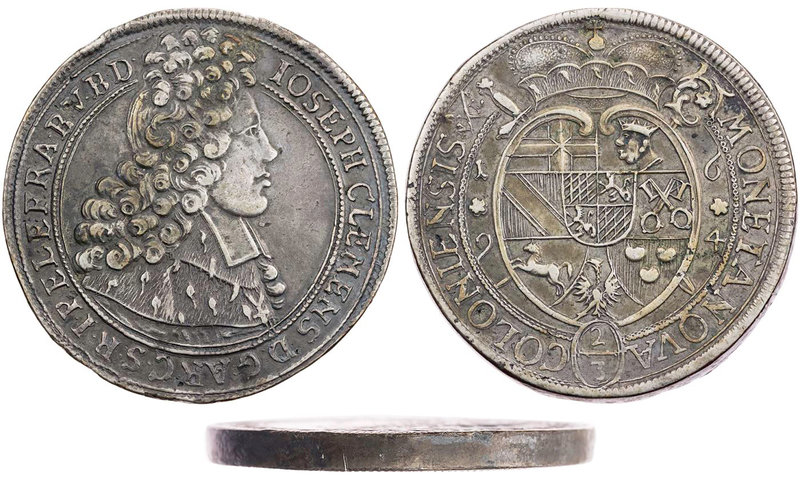 KÖLN ERZBISTUM
Joseph Clemens von Bayern, 1688-1702. Doppelter 2/3 Taler 1694 B...
