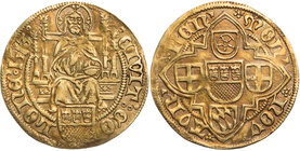 KÖLN STADT
 Goldgulden 1513 Prägung im Rheinischen Münzverein (Vertrag von 1511), Vs.: Christus thront v. v. in gotischem Gestühl über Stadtwappen, R...