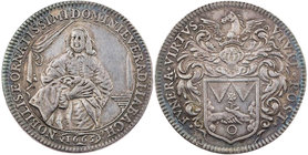 KÖLN STADT
 Silbermedaille 1665 ohne Signatur Auf Everhard Jabach, Vs.: Kniebild Jabachs mit Pelz v. v., Kopf halbl., Rs.: Wappen der Familie Jabach,...