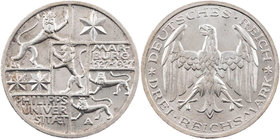 WEIMARER REPUBLIK
 3 Reichsmark 1927 A 400 Jahre Philipps-Universität Marburg J. 330. vz