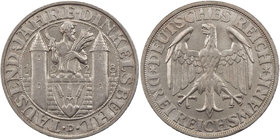 WEIMARER REPUBLIK
 3 Reichsmark 1928 D 1000 Jahre Dinkelsbühl J. 334. vz-St