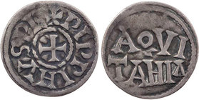 FRANKREICH/KAROLINGER
Pippin I., König von Aquitanien, 817-838, oder Pippin II., König von Aquitanien, 839-852. Obol o. J. Vs.: +PIPPINVS REX um Kreu...