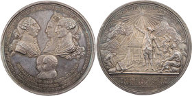 SPANIEN KÖNIGREICH
Carlos III., 1759-1788. Silbermedaille 1784 v. G. Antonio Gil, Mexiko Ausbeutemedaille auf die Geburt seiner Enkel Carlos und Feli...