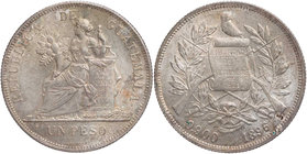 GUATEMALA
Republik. Peso 1896 KM 210. ss-vz/vz