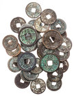 CHINA NAN SONG-DYNASTIE, 1127-1279.
 Lot Käschmünzen Guang Zong, 1190-1194, Nian Hao: Shao Xi, mit Jahresdatierungen, davon 4 Zweier. 32 Stück meist ...