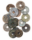 CHINA MING-DYNASTIE, (1361-)1368-1644.
 Lot Käschmünzen Tai Zu, Nian Hao: Hong Wu, 1368-1398. 16 Stück s-vz