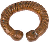 AFRIKA WESTAFRIKA
 Manilla Schwerer gerippter Kupfer-Reif mit rundem Querschnitt und abgeflachten kugelförmigen Enden, ca. 105 x 95 mm, 933g.