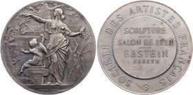 PERSONEN MALER UND BILDHAUER
Ebstein, Joseph, 1881-1961. Versilberte Bronzemedaille o. J. (1885) v. Jean-Baptiste Daniel-Dupuis, bei Monnaie de Paris...