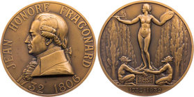 PERSONEN MALER UND BILDHAUER
Fragonard, Jean Honoré, 1732-1806. Bronzemedaille 1932 v. Lucien Bazor, bei Monnaie de Paris Auf seinen 200. Geburtstag,...