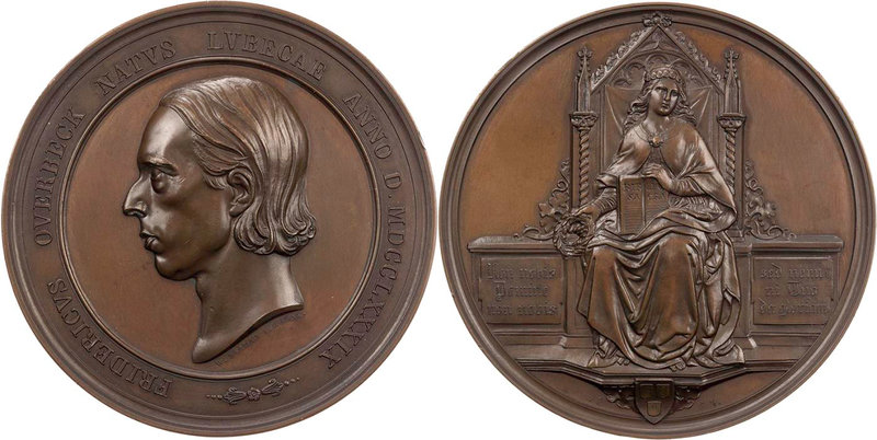 PERSONEN MALER UND BILDHAUER
Overbeck, Friedrich, 1789-1869. Bronzemedaille 184...