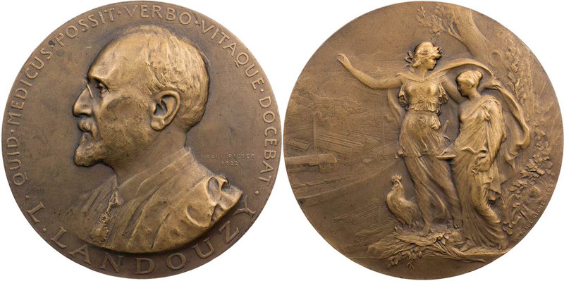 PERSONEN MEDIZINER UND ÄRZTE
Landouzy, Louis, 1845-1917. Bronzemedaille 1922 v....