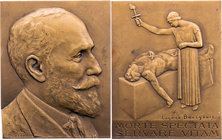 PERSONEN MEDIZINER UND ÄRZTE
Letulle, Maurice, 1853-1929. Bronzeplakette ohne Jahr (1923) v. Eugène Bourgouin, bei Monnaie de Paris Vs.: Büste im Anz...