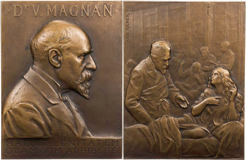 PERSONEN MEDIZINER UND ÄRZTE
Magnan, Valentin, 1835-1916. Bronzeplakette o. J. ...