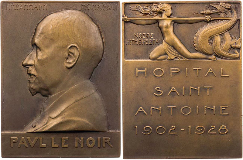 PERSONEN MEDIZINER UND ÄRZTE
Noir, Paul le, 1863-1945. Bronzeplakette 1928 v. P...