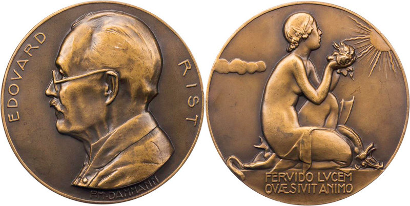 PERSONEN MEDIZINER UND ÄRZTE
Rist, Edouard, 1871-1956. Bronzemedaille o. J. (19...
