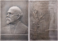 PERSONEN NATURWISSENSCHAFTLER
Dehérain, Pierre-Paul, 1830-1902. Versilberte Bronzeplakette o. J. (1904) v. Frédéric de Vernon, bei Monnaie de Paris V...