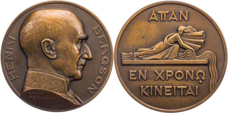 PERSONEN PHILOSOPHEN
Bergson, Henri-Louis, 1859-1941. Bronzemedaille 1928 v. Pi...