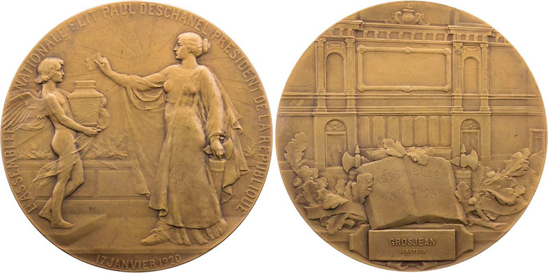 PERSONEN POLITIKER
Deschanel, Paul, 1855-1922. Bronzemedaille 1920 v. Léon Desc...